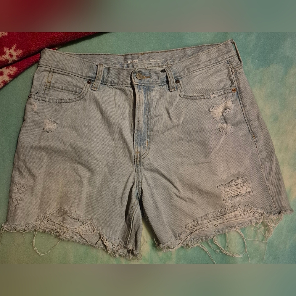 High-rise Slouchy Straight Light Washed Denim Shorts
